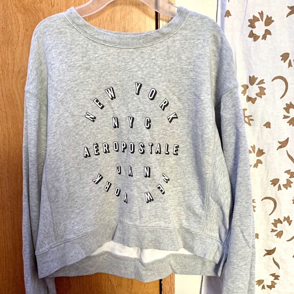Grey Aeropostale cropped crewneck